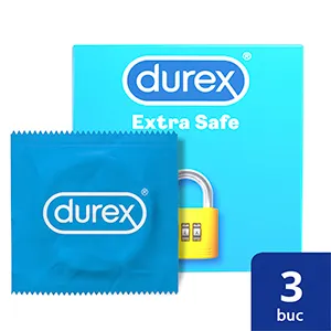 Prezervative Durex Extra safe, 3 bucati, Reckitt Benckiser Healthcare