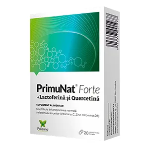 PrimuNat Forte+Lactoferina si Quercetina, 20 comprimate filmate, Polisano Pharmaceuticals
