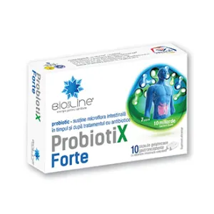 Probiotix Forte, 10 capsule gelatinoase, gastrorezistente, Helcor Pharma