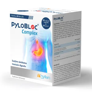 PyloBloc Complex, 20 capsule vegetale + 14 plicuri, Hyllan Pharma