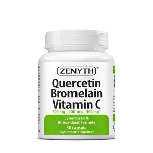 Quercetina cu Bromelaina si Vitamina C pentru imunitate, 30 Capsule, Zenyth