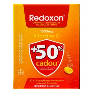 Redoxon vitamina C 1000 mg lamaie, 45 comprimate efervescente 1+50% Cadou, Bayer