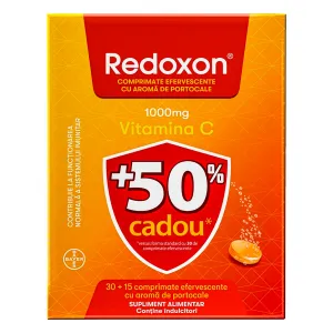 Redoxon vitamina C 1000 mg portocala, 45 comprimate efervescente 1+50% Cadou, Bayer