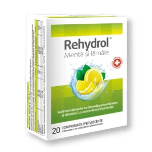 Rehydrol menta si lamaie, 20 comprimate efervescente, Mba Pharma Innovation