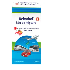 Rehydrol Rau de Miscare zmeura si ghimbir fara zahar, 6 acadele, Mba Pharma Innovation