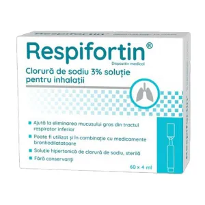 Respifortin Clorura de sodiu 3% solutie pentru inhalatii, 60 fiole x 4 ml, Natur Produkt Zdrovit