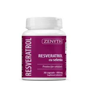 Resveratrol cu Seleniu pentru protectie antioxidanta, 30 Capsule, Zenyth