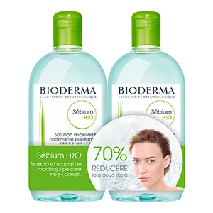 Sebium H2O Solutie micelara, 500 ml, 1+1 cu 70% CADOU, Bioderma Laboratoire Dermatologique