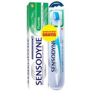 Sensodyne Fluoride pasta de dinti, 100 ml + Periuta de dinti Expert Medium , Haleon
