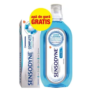 Sensodyne pasta Complete Protection, 75 ml + Sensodyne Cool Mint apa de gura, 500ml. GRATIS, Haleon
