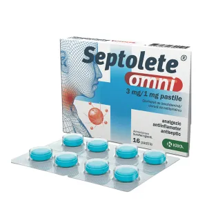 Septolete Omni Eucalipt 3 mg/1 mg, 16 pastile, KRKA