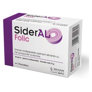 Sideral folic granule orodispensabile, 20 plicuri, Solacium