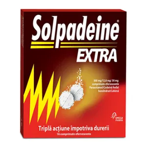 Solpadeine Extra 500 mg/12.8 mg/30 mg, 16 comprimate efervescente, Perrigo
