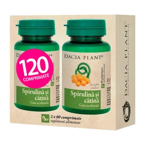 Spirulina cu catina, 2 x 60 comprimate, Dacia Plant  