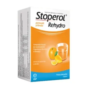 Stoperol Rehydro portocale si lamaie pulbere, 12 plicuri, Usp Romania  