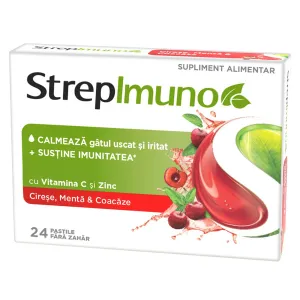 StrepImuno Cirese Menta & Coacaze, 24 pastile, Reckitt Benckiser Healthcare