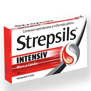 Strepsils intensiv cu miere si lamaie, 24pastile, Reckitt Benckiser Healthcare