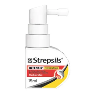 Strepsils Intensiv miere si lamaie 8.75mg, doza spray bucofaringian, 15 ml, Reckitt Benckiser Healthcare