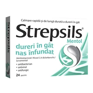 Strepsils mentol, 24 comprimate, RKT, Reckitt Benckiser Healthcare