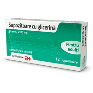 Supozitoare cu glicerina pentru adulti 2100 mg, 12 supozitoare, Antibiotice