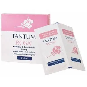 Tantum Rosa 500 mg, plic cu granule pentru solutie vaginala, 6 plicuri,ANG, ANGELINI