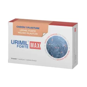 Urimil Forte Max, 30 capsule + Urimil Forte, 1plasture CADOU, Naturpharma Products RO