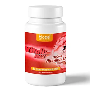 VITALIS MAXI Vitamina C 1100 mg cu propolis, 30 comprimate masticabile, Bio Eel