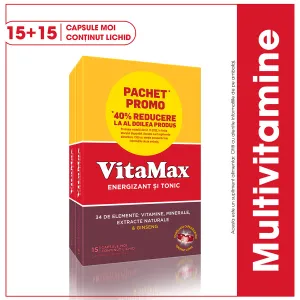 Vitamax, 15 capsule moi, 1+1 cu 40% REDUCERE, PROMO, Perrigo Romania