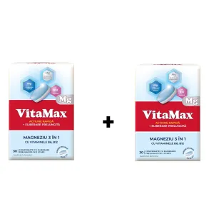 Vitamax Magneziu 3 in 1, 30 comprimate cu eliberare prelungita, 2 la pret de 1, PROMO, Perrigo Romania