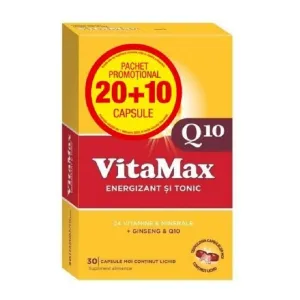 Vitamax Q10, 30 capsule moi, 20 + 10 PROMO, Perrigo Romania