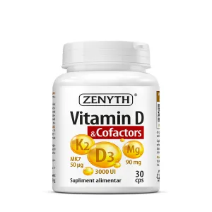Vitamin D Cofactors pentru absorbtia vitaminei D, 30 Capsule, Zenyth