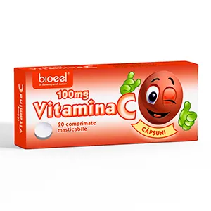 Vitamina C 100 mg capsuni, 20 comprimate, Bio Eel