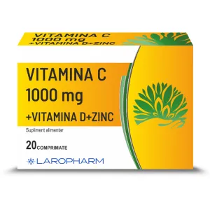 Vitamina C 1000 mg + Vitamina D + Zn, 20 comprimate, Laropharm