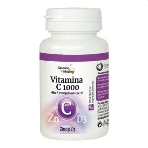 Vitamina C 1000 mg cu Zinc si D3, 60 comprimate, Dacia Plant