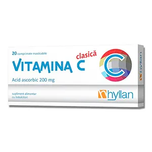 Vitamina C 200 mg, 20 comprimate masticabile, Hyllan Pharma