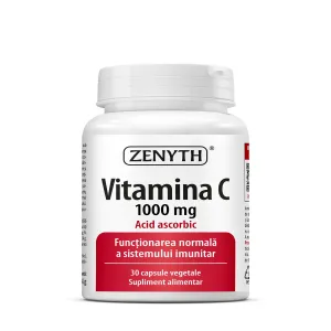 Vitamina C acid ascorbic pentru imunitate, 30 Capsule, Zenyth