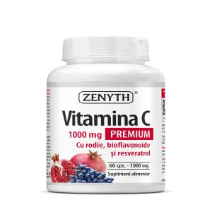 Vitamina C cu rodie pentru imunitate, 60 Capsule, Zenyth