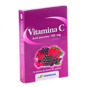 Vitamina C fructe de padure, 180 mg, 20 comprimate, Amniocen