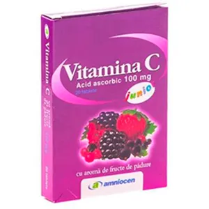 Vitamina C Junior fructe de padure, 100 mg, 20 tablete, Amniocen