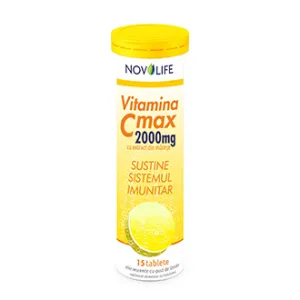 Vitamina C Max macese, 2000 mg, 15 comprimate efervescente, Novoline