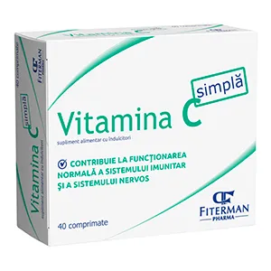 Vitamina C simpla, 20 comprimate, Fiterman Pharma