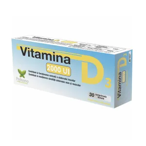 Vitamina D3 2000UI, 30 comprimate filmate, Polisano Pharmaceuticals