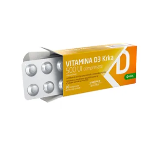 Vitamina D3 Krka 500UI, 30 comprimate, Krka