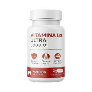 Vitamina D3 Ultra 5000IU, 30 Capsule, Nutrific