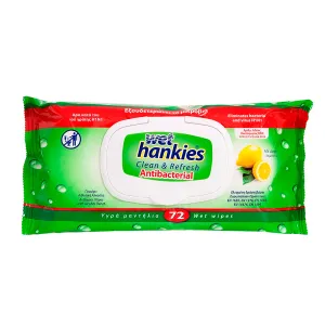 Wet hankies şerveţele umede antibacteriene lemon, 72 bucaţi, Interstar Chim