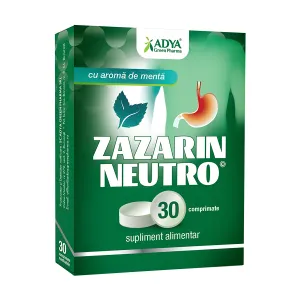 Zazarin Neutro cu aroma de menta, 30 comprimate masticabile, Adya Green Pharma