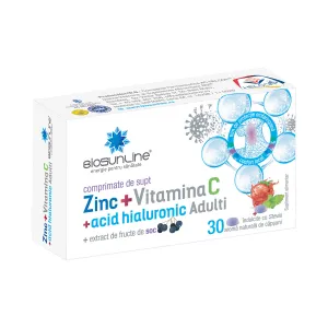 Zinc + Vitamina C Adulti, 30 comprimate de supt, BioSunLine