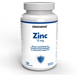 Zinc 15mg Greenbene, 120 comprimate, Green Verum Solutions